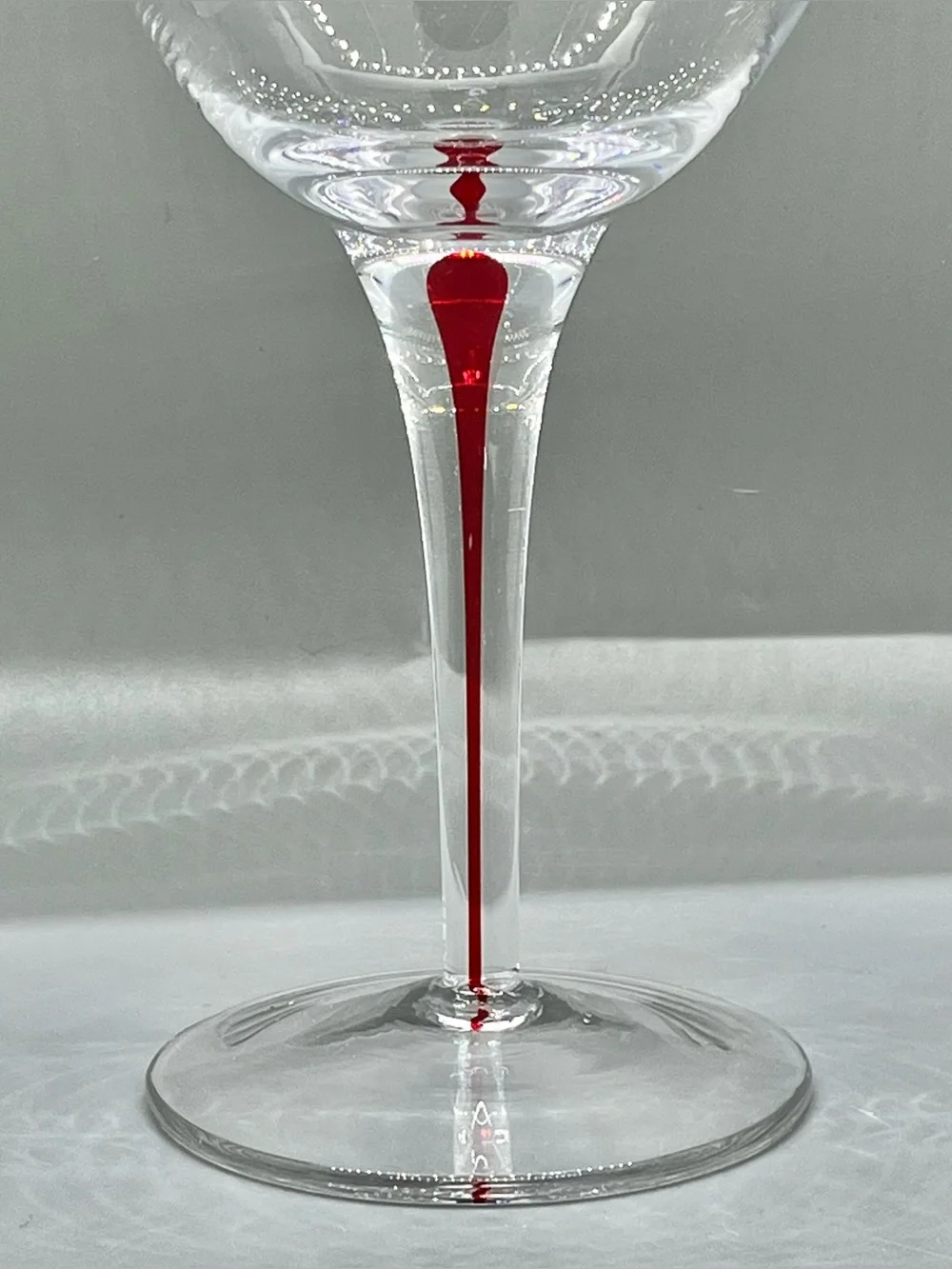 Pier 1 Ruby Red Tear Drop Filament Stem Water Wine Glasses Set of 4